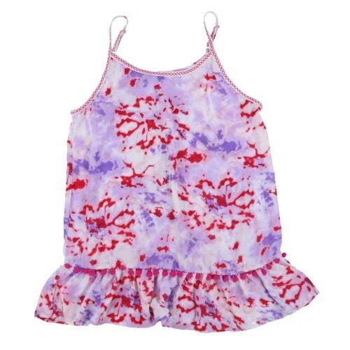 Miken Juniors' Printed Tiered Pom-Pom Cover-Up Size Medium