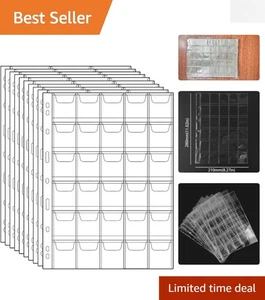 Säurefreie Münzsammelseiten - 10 klare PVC-Blätter mit Antirutschtaschen - Bild 1 von 12