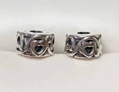 Auténticas cerraduras CHAMILIA (2) CORAZONES BLOQUEADOS de plata esterlina MB-26 Foto 1 de 4