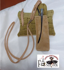 Bolsas de maquillaje simples hechas a mano Lay-Fla t2 piezas - Bolsa de maquillaje plana y soporte para bolígrafo pequeño - Imagen 1 de 9