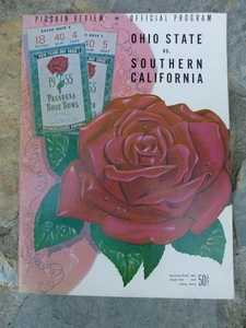 Programma gioco calcio 1955 Rose Bowl Ohio State vs. Southern Cal NCAA - Foto 1 di 7