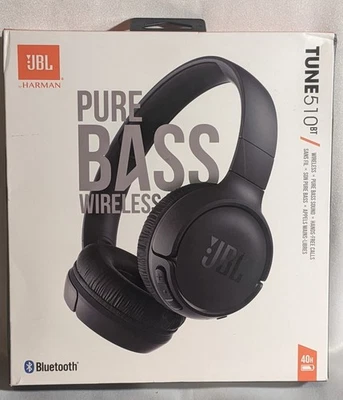New JBL Tune 510BT: Wireless On-Ear Headphones with Purebass Sound - Black - Image 1 of 4