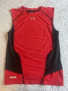 Under Armour Metal Tank Top Mens XL Performance Wear Compression Red/Black - Picture 1 of 7