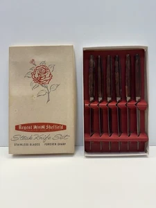 Vintage REGENT SHEFFIELD Set 6 Steakmesser - England - rostfreie Klingen - Bild 1 von 10