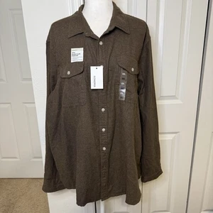 Sonoma Mens Size 2XL Brown Flannel Shirt The Supersoft Casual NWT - Picture 1 of 9