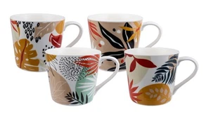 Bundanoon Mod Mug 400ml - Abstract Paradise Set of 4 Coffee Hi Tea Beverage - Picture 1 of 1