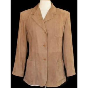Faconnable Goatskin Suede Jacket, Luxury French Designer Women Blazer, L to XL - Picture 1 of 7
