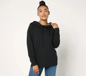 Peace Love World Alina French Terry Cowl Neck Sweatshirt Black L New - Picture 1 of 1