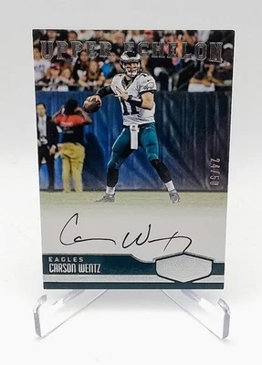 2016 Plates & Patches Carson Wentz Upper Echelon Rookie Auto #/50 Eagles Vikings - Image 1 of 3