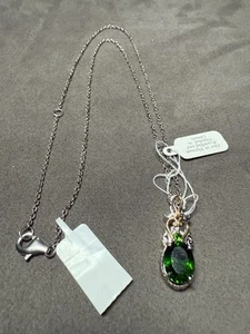 MICHAEL VALITUTTI NH GEMS EN VOGUE STERLING 925 VERMEIL Green Gem NECKLACE 20” - Picture 1 of 7
