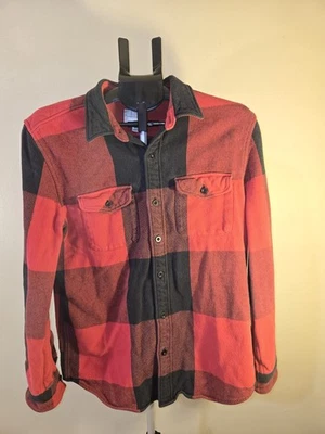 American Eagle Plaid Flannel Jacket Size Medium Red And Black - Image 1 of 4
