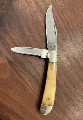 Cuchillo de Bolsillo Trampero Cubiertos Escarcha De Colección Asas de Hueso Raras - ¡Bonito! Foto 1 de 4