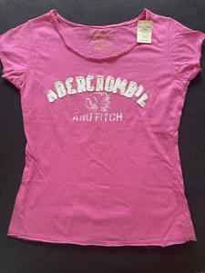 Abercrombie & Fitch Vintage Girls Size L Graphic Tee T , Pink - Picture 1 of 4