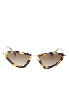 Miu Miu Womens Tortoise Shell Frame Geometric Lens Sunglasses Brown SMU60U - Image 1 of 4