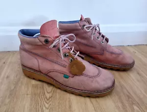 Kickers Rosa Botas Altas Talla UK 7 Cuero Años 90 Y2K LEER Cordones Retro Clásico - Imagen 1 de 11