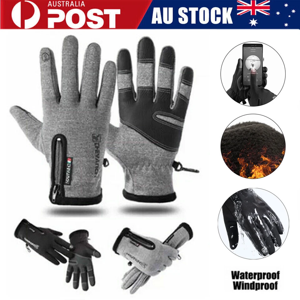 Waterproof Windproof Winter Gloves Touch Screen Gloves Thermal Warm Mens Gloves - image 1 of 4