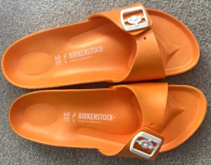 BRAND NEW Birkenstock Madrid EVA Sandals Neon Orange 9 40 N M FREE SHIPPING - Picture 1 of 4