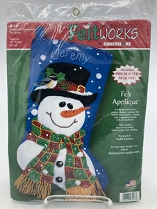 Kit de medias muñeco de nieve con lentejuelas artesanales apliques FeltWorks de Dimensions 8113 Nuevo de Lote Antiguo - Imagen 1 de 3