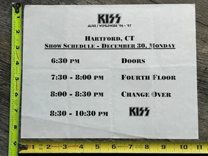 Insegna concerto backstage KISS Alive Reunion Tour Hartford CT 30 dicembre bacio vintage - Foto 1 di 1