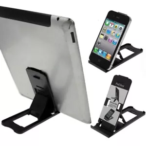 iPad Tablet iPhone Desk Stand Mobile Adjustable Folding Portable Holder Black - Picture 1 of 2