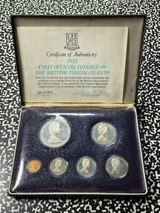 1973 British Virgin Islands 6x Coin Proof Set Lot#B1879 Including Silver! - Picture 1 of 12