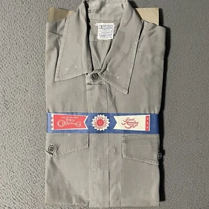Vintage 50’s Simpson Soulette Poplin Cotton Work Button Up Shirt Size Medium - Picture 1 of 4
