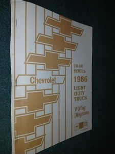 Camión Chevrolet 1986 camioneta 10-30 diagramas de cableado manual de taller/pickup libro original++ - Imagen 1 de 5