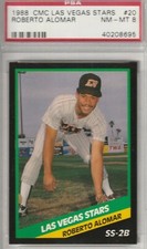 HOF Roberto Alomar 1988 CMC Las Vegas Stars Minor League Card #20 PSA NM-MT 8