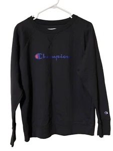 Champion Fleece Sweatshirt Men’s Size Large Crew Neck Powerblend Script Logo - Picture 1 of 13