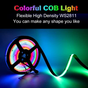 DC 24V WS2811 RGB Full colors COB Flexible LED light strip Addressable smart LED - Picture 1 of 8