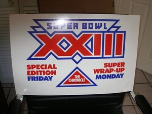 1989 San Francisco Chronicle Super Bowl XXIII 49ers Vending Machine Display Sign - Picture 1 of 1