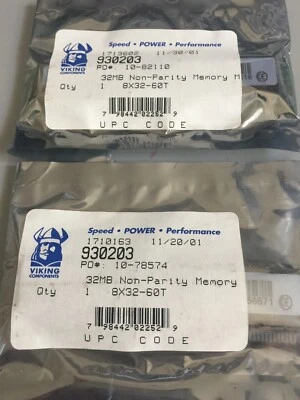 Kingston 64MB (2x 32MB/ 930203) Non Parity SIMM Computer Memory RAM, New Sealed - Image 1 of 2
