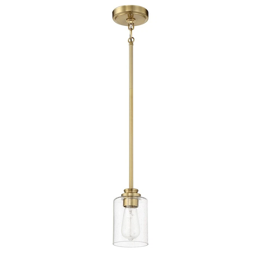 Craftmade Bolden 1 Light Mini Pendant, Satin Brass/Seeded - 50591-SB - Image 1 of 1