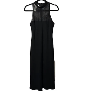 Evan-Picone Vintage Dress Gown Size 10 Black Lace Top Full Length Formal Classy - Picture 1 of 12