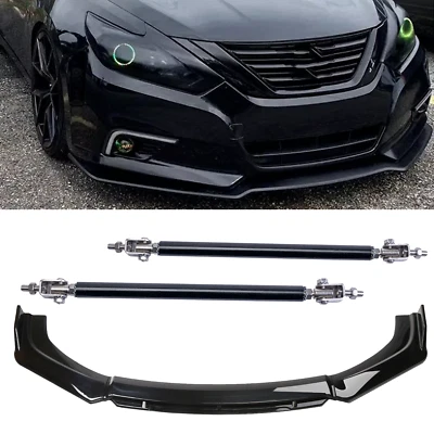 Front Bumper Lip Car Splitter Spoiler Boby Kit Glossy Black For Volkswagen Jetta Foto 1 de 4