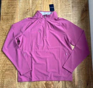 Peter Millar Rosewood Purple Crown Crafted Men's Half Zip Jacket Flex Adapt Med - Picture 1 of 12