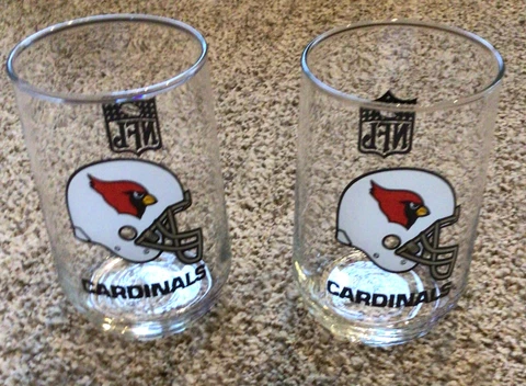 2 Arizona Cardinals NFL Football 4.5” Tumbler Logo Glasses Cover