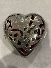 Lenox Kirk Stieff Silverplated Friendship Heart Locket Ornament Trinket Box