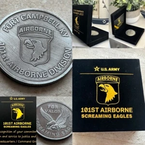 Moneta US ARMY 101ST AIRBORNE Combat Division Fort Campbell KY con scatola di velluto - Foto 1 di 7