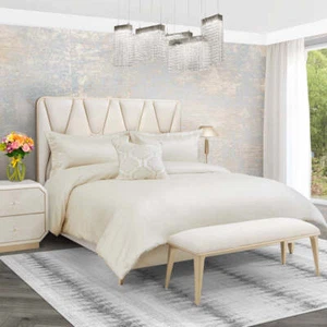 AICO Furniture - Westlyn"4pc Queen Comforter Set"Ivory - BCS-QS04-WSTLYN-IVY - Picture 1 of 12