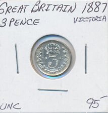 GREAT BRITAIN VICTORIA THREEPENCE 1887 - UNC
