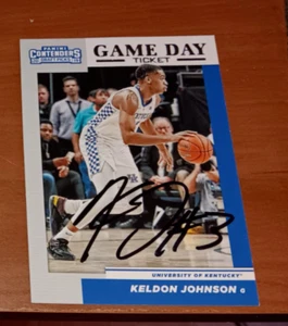 Keldon Johnson Kentucky SIGNED 2019 PANINI CONTENDER ROOKIE GAME DAY TICKET Card - Picture 1 of 2