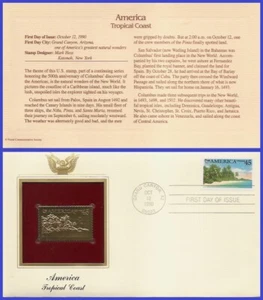USA8 #C127 U/A GOLDEN REPLICA FDC AMERICA Caribbean Coastal Scene - Bild 1 von 1
