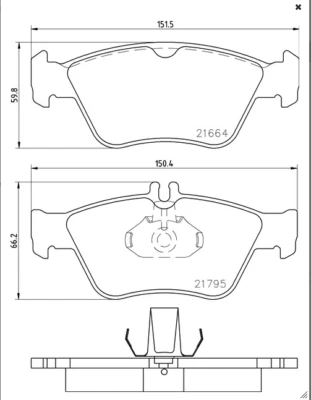 Juego de pastillas de freno delanteras Mintex - MDB1736 - Se adapta a Mercedes Benz C230, E300D y más Foto 1 de 4