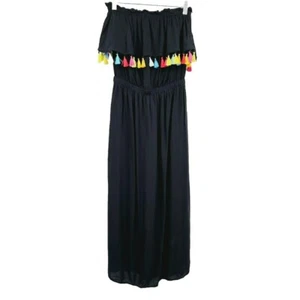 Vestido de Natación Bleu Rod Beattie Encubrimiento S Negro Borlas Coloridas Sin Tirantes en Niveles - Imagen 1 de 10