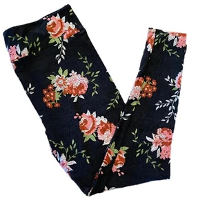 TC LuLaRoe Leggings ~ RED & PINK FLORAL PATTERN ~ SIZES 12-18 Tall & Curvy - Picture 1 of 4