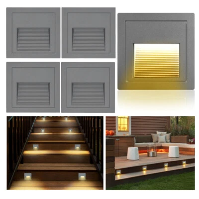 LED Wandeinbaustrahler Wandeinbauleuchte Treppenlicht Stufenlicht 230V Warmweiß - Bild 1 von 4