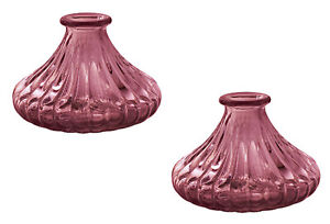 Glasvase "Chantal", Vase lila, H: 7 cm (2er Set) - kleine Vasen, Blumenvase