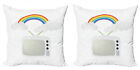 Ambesonne Rainbow Fun Cushion Cover Set of 2 for Couch and Bed in 4 Sizes