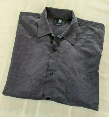 OCEAN CURRENT Polynosic Blend Full Button Short Sleeve Casual Shirt Men's Size L - Image 1 of 4